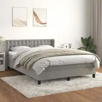 ManoMano Boxspringbett mit Matratze Bett für Erwachsene Schlafzimmerbett Bett für Erwachsene Schlafzimmerbett Hellgrau 140x190 cm Samt Angebot