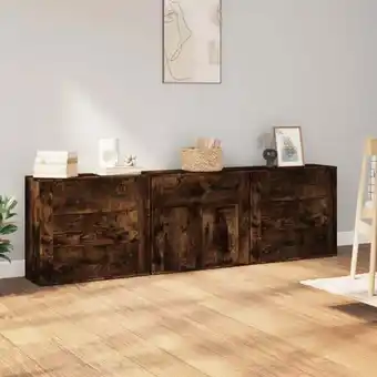 ManoMano Maisonchic - 3 Stk. Sideboard Kommode Küchenschrank Aufbewahrungsschrank Räuchereiche Holzwerkstoff NNDG7060 Angebot