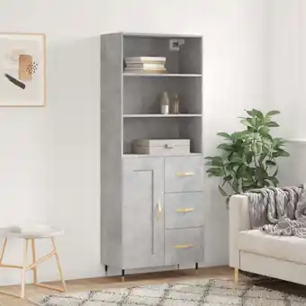 ManoMano Sideboard 69,5x34x180 cm,Highboard für Wohnzimmer - Schrank Kommode Anrichte Betongrau Holzwerkstoff -FV83913 Angebot