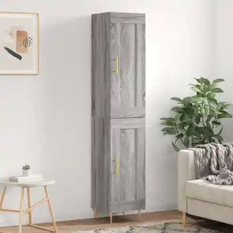 ManoMano Sideboard Highboard für Wohnzimmer - Schrank Kommode Anrichte Grau Sonoma 34,5x34x180 cm Holzwerkstoff -FV13120 Angebot