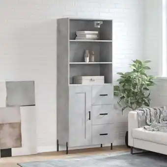 ManoMano Sideboard 69,5x34x180 cm,Highboard für Wohnzimmer - Schrank Kommode Anrichte Betongrau Holzwerkstoff -FV34313 Angebot