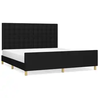 ManoMano Bettrahmen für Einzelbett,Metallbett, Bettgestell mit Kopfteil Schwarz 180x200 cm Stoff Bonnevie 13234 - Schwarz Angebot