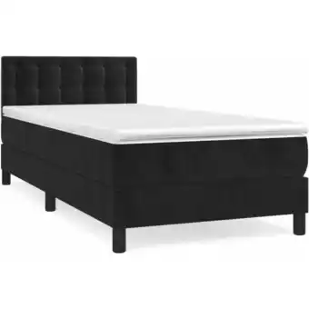 ManoMano Bettgestell mit Matratze,Betten für Erwachsene,Boxspringbett,Schlafzimmerbett Schwarz 90x190 cm Samt -Maison 38590 - Schwarz Angebot