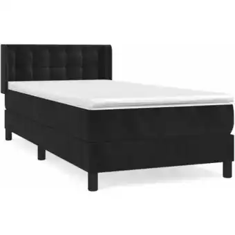 ManoMano Bettrahmen Einzelbett,Bettgestell und Polsterbett,Boxspringbett mit Matratze Schwarz 90x200 cm Samt Bonnevie 73864 - Schwarz Angebot