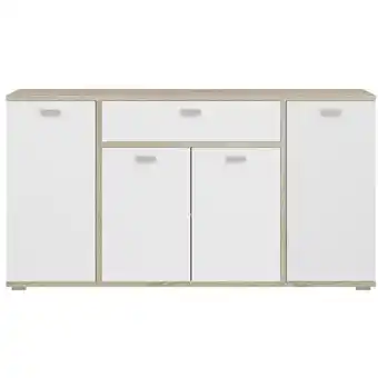 ManoMano Cosmo Sideboard 4 Türen, 1 Schublade weiß,Eiche dekor Angebot