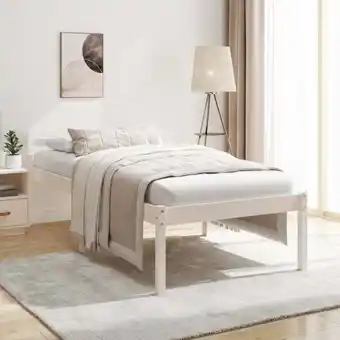 ManoMano Massivholzbett, Einzelbett, Bettrahmen, Schlafzimmerbett Weiß Kiefer 90x200 cm LLLA584640 Maisonchic Angebot