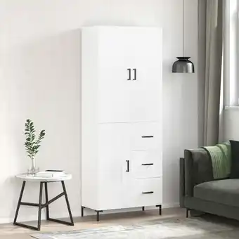 ManoMano Highboard,Sideboard,Vitrine,Komodenschrank Hochglanz-Weiß 69,5x34x180 cm Holzwerkstoff RUNOW807120 Maisonchic Angebot