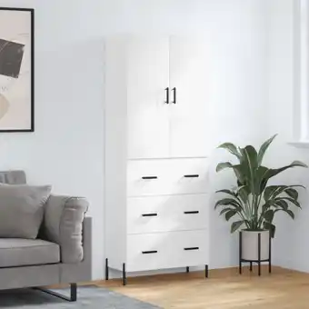 ManoMano Sideboard Highboard für Wohnzimmer - Schrank Kommode Anrichte Weiß 69,5x34x180 cm Holzwerkstoff -FV82691 Angebot