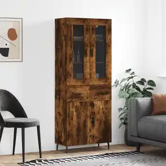 ManoMano Sideboard Highboard für Wohnzimmer - Schrank Kommode Anrichte Räuchereiche 69,5x34x180 cm Holzwerkstoff -FV77586 Angebot