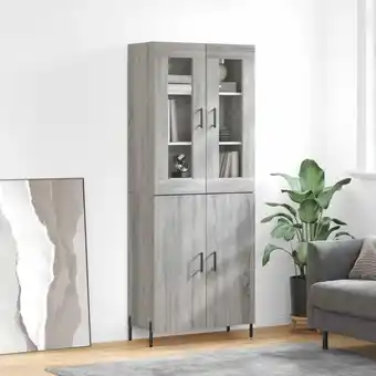 ManoMano Highboard, Sideboard, Kommode, Beistellschrank, Anrichte für Wohnzimmer Grau Sonoma 69,5x34x180 cm Holzwerkstoff LLLA215567 M Angebot