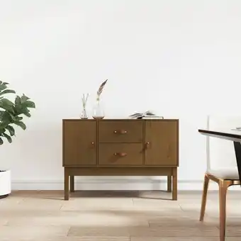 ManoMano Sideboard, Kommode, Küchenschrank, Beistellschrank, Anrichte für Wohnzimmer Honigbraun 110x40x78 cm Massivholz Kiefer LLLA630 Angebot