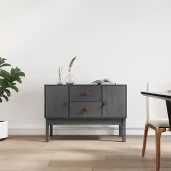 ManoMano Sideboard, Kommode, Küchenschrank, Beistellschrank, Anrichte für Wohnzimmer Grau 110x40x78 cm Massivholz Kiefer LLLA234822 Ma Angebot