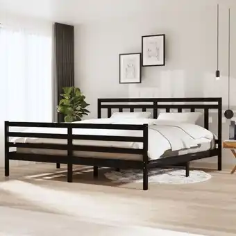 ManoMano Massivholzbett,Schlafzimmerbett,Doppelbett,Bett für Jugendliche,Erwachsene, ältere Menschen Schwarz 200x200 cm BZSTK851907 Ma Angebot