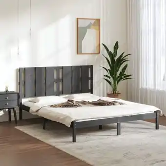 ManoMano Massivholzbett，Schlafzimmerbett，Doppelbett，Bett für Jugendliche，Erwachsene， ältere Menschen Grau Kiefer 160x200 cm BZSTK36498 Angebot