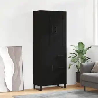 ManoMano Sideboard Highboard für Wohnzimmer - Schrank Kommode Anrichte Schwarz 69,5x34x180 cm Holzwerkstoff -FV95762 Angebot