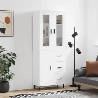 ManoMano Sideboard Highboard für Wohnzimmer - Schrank Kommode Anrichte Weiß 69,5x34x180 cm Holzwerkstoff -FV24682 Angebot