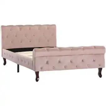 ManoMano Bettrahmen für Einzelbett,Metallbett, Bettgestell Rosa Samt 100 x 200 cm -BonneVie 29222 Angebot