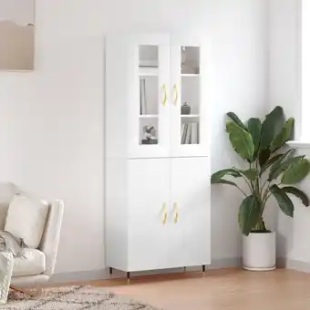 ManoMano Sideboard Highboard für Wohnzimmer - Schrank Kommode Anrichte Hochglanz-Weiß 69,5x34x180 cm Holzwerkstoff -FV49161 Angebot