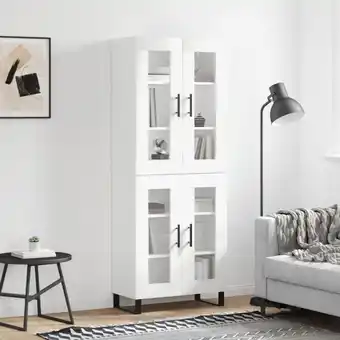 ManoMano Sideboard Highboard für Wohnzimmer - Schrank Kommode Anrichte Weiß 69,5x34x180 cm Holzwerkstoff -FV16201 Angebot