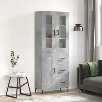 ManoMano Highboard，Kommode，Sideboard，Vitrine Betongrau 69,5x34x180 cm Holzwerkstoff VMEC716154 MaisonChic Angebot