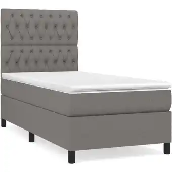 ManoMano Bettrahmen Einzelbett,Bettgestell und Polsterbett,Boxspringbett mit Matratze Dunkelgrau 90x190 cm Stoff Bonnevie 45809 - Grau Angebot