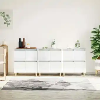 ManoMano 3 Stk. Sideboards，Küchenschrank，Kommode，Beistellschrank Hochglanz-Weiß 60x35x70 cm Holzwerkstoff CEIN233962 BonneVie Angebot