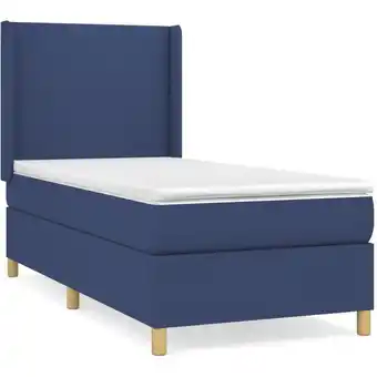 ManoMano Bettgestell mit Matratze für Erwachsene,Komfortbett und Polsterbet,Boxspringbett Blau 100x200 cm Stoff -Maison 60293 - Blau Angebot