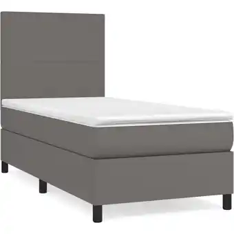 ManoMano Bettgestell mit Matratze,Betten für Erwachsene,Boxspringbett,Schlafzimmerbett Grau 90x190 cm Kunstleder -Maison 88087 - Grau Angebot