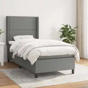 ManoMano Boxspringbett mit Matratze Bett für Erwachsene Schlafzimmerbett Bett für Erwachsene Schlafzimmerbett Dunkelgrau 100x200 cm St Angebot