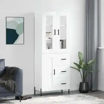 ManoMano Sideboard Highboard für Wohnzimmer - Schrank Kommode Anrichte Weiß 69,5x34x180 cm Holzwerkstoff -FV48352 Angebot