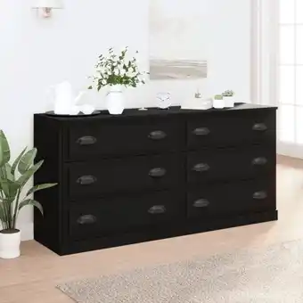 ManoMano Sideboards 2 Stk, Kommode, Küchenschrank, Beistellschrank, Anrichte für Wohnzimmer Schwarz Holzwerkstoff LLLA857331 MaisonChi Angebot