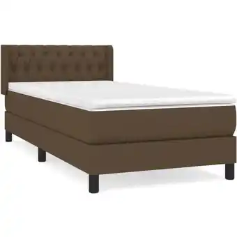 ManoMano Bettrahmen Einzelbett,Bettgestell und Polsterbett,Boxspringbett mit Matratze Dunkelbraun 90x200 cm Stoff Bonnevie 97997 Angebot