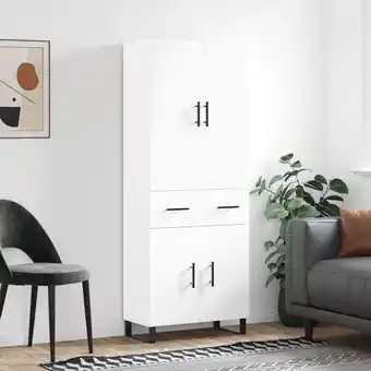 ManoMano Highboard,Sideboard,Kommode fuer Wohnzimmer, Küche Weiß 69,5x34x180 cm Holzwerkstoff XUBT28580 Bonnevie Angebot