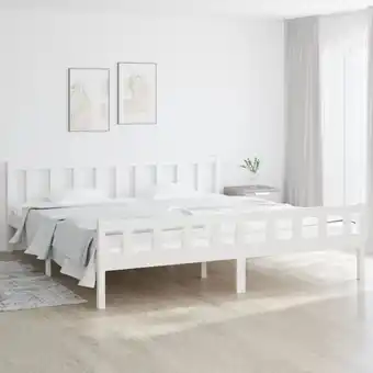 ManoMano Elegantes Bettgestell für Erwachsene, Bettrahmen Massivholzbett Weiß 160x200 cm -BVE23878 Angebot