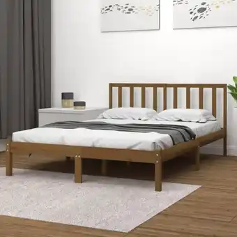 ManoMano Massivholzbett,Schlafzimmerbett,Doppelbett,Bett für Jugendliche,Erwachsene, ältere Menschen Honigbraun Kiefer 200x200 cm BZST Angebot