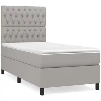 ManoMano Bettrahmen Einzelbett,Bettgestell und Polsterbett,Boxspringbett mit Matratze Hellgrau 90x190 cm Stoff Bonnevie 49401 - Grau Angebot