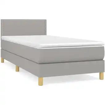 ManoMano Bettgestell mit Matratze,Betten für Erwachsene,Boxspringbett,Schlafzimmerbett Hellgrau 100x200 cm Stoff -Maison 10349 - Grau Angebot