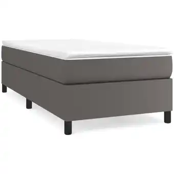 ManoMano Boxspringbett mit Matratze Bett für Erwachsene Schlafzimmerbett Bett für Erwachsene Schlafzimmerbett Grau 90x190 cm Kunstlede Angebot