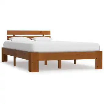 ManoMano Massivholzbett, Doppelbett, Schlafzimmerbett, Bettgestell Honigbraun Kiefer 120x200 cm LLLA417133 Maisonchic Angebot