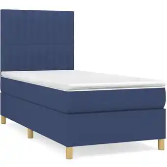 ManoMano Bettgestell mit Matratze für Erwachsene,Komfortbett und Polsterbet,Boxspringbett Blau 90x200 cm Stoff -Maison 60472 - Blau Angebot