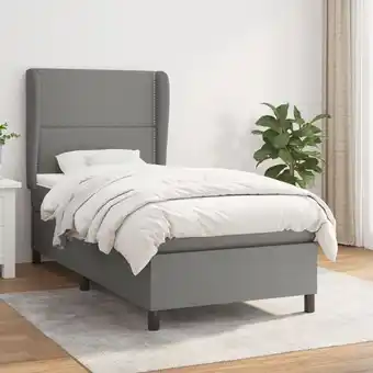 ManoMano Boxspringbett,Schlafzimmerbett mit Matratze Dunkelgrau 90x190 cm Stoff vidaXL668809 Angebot