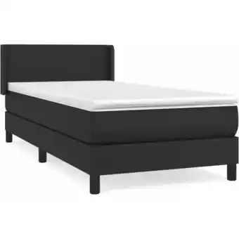 ManoMano Bettgestell mit Matratze,Betten für Erwachsene,Boxspringbett,Schlafzimmerbett Schwarz 90x190 cm Kunstleder -Maison 53784 - Sc Angebot