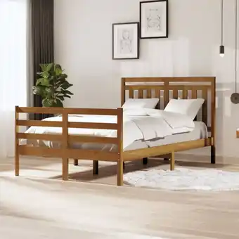 ManoMano Massivholzbett Doppelbett Bett für Schlafzimmer Honigbraun 120x190 cm 4FT Small Double DE92180 Angebot