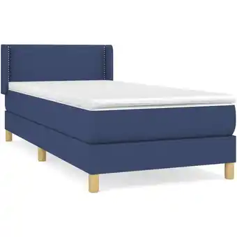 ManoMano Bettgestell mit Matratze für Erwachsene,Komfortbett und Polsterbet,Boxspringbett Blau 100x200 cm Stoff -Maison 30948 - Blau Angebot