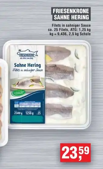 Handelshof FRIESENKRONE SAHNE HERING 2.5kg Angebot