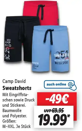 Lidl Camp David Sweatshorts Angebot