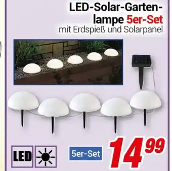 CENTERSHOP LED-Solar-Garten- lampe 5er-Set Angebot