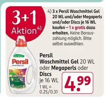 Rossmann Persil Waschmittel Gel 20 WL oder Megaperls oder Discs Angebot