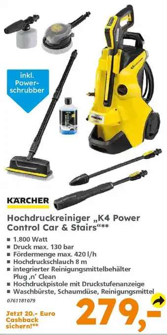 Globus Baumarkt KÄRCHER Hochdruckreiniger ,,K4 Power Control Car & Stairs" Angebot