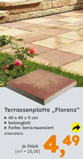 Globus Baumarkt Terrassenplatte „Florenz" Angebot